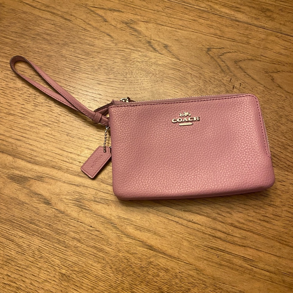 Coach Rose Leather Wristlet
